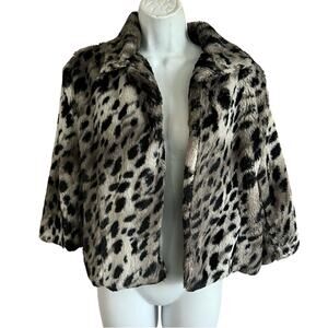 K. Jordon Faux Fur Animal Print  Jacket Women's Small